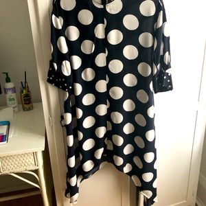 Polka dot Asymmetric Dress with pockets!